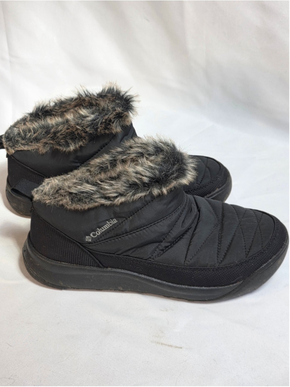 Columbia Black Quilted Faux Fur Lined Boots Size 8